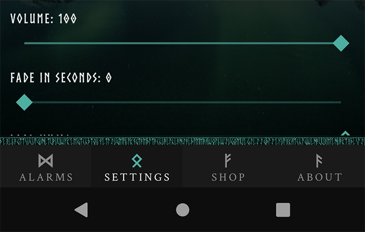 Viking Alarm app volume settings